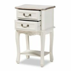 Baxton Studio Amalie White 2-Drawer Nightstand 12 Baxton Studio Amalie White 2-Drawer Nightstand -Baxton Studio Sales unnamed file 4935