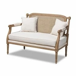 Baxton Studio Clemence Natural Loveseat
