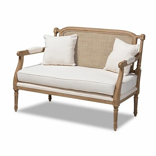 Baxton Studio Clemence Natural Loveseat 1 Baxton Studio Clemence Natural Loveseat