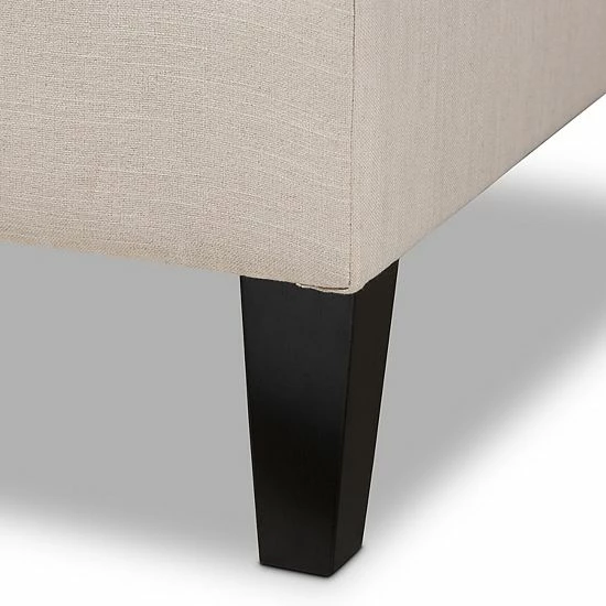 Baxton Studio Florent Chaise Beige Khaki 5 Baxton Studio Florent Chaise Beige Khaki - Image 5