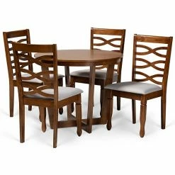 Baxton Studio Alicia Dining Table & Chair 5-piece Set