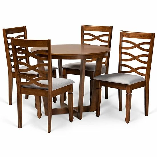 Baxton Studio Alicia Dining Table & Chair 5-piece Set 1 Baxton Studio Alicia Dining Table & Chair 5-piece Set