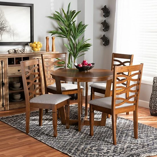 Baxton Studio Alicia Dining Table & Chair 5-piece Set 7 Baxton Studio Alicia Dining Table & Chair 5-piece Set - Image 7