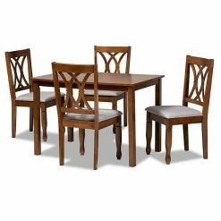 Baxton Studio Sefa Dining Table & Chair 5-piece Set