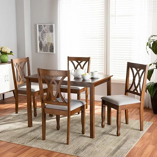 Baxton Studio Sefa Dining Table & Chair 5-piece Set 4 Baxton Studio Sefa Dining Table & Chair 5-piece Set - Image 4