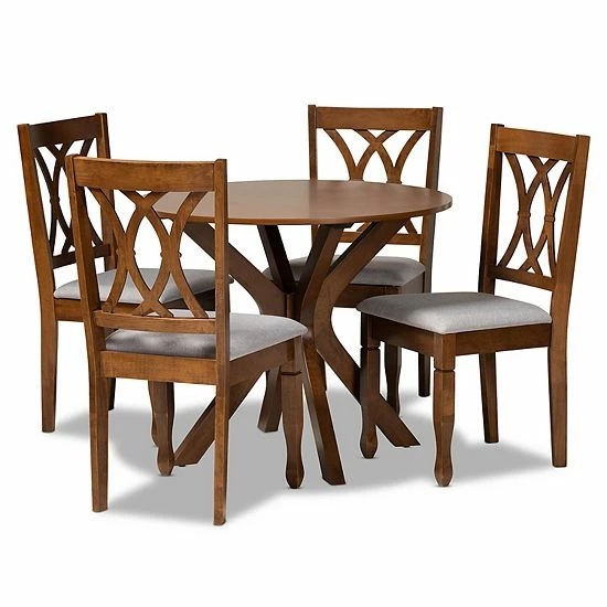 Baxton Studio Maya Dining Table & Chair 5-piece Set 1 Baxton Studio Maya Dining Table & Chair 5-piece Set