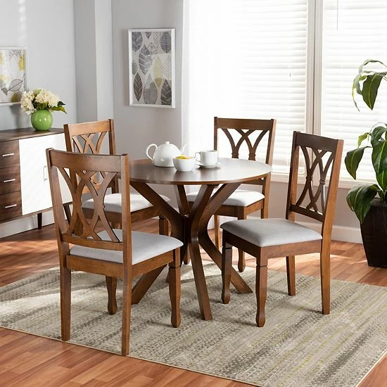 Baxton Studio Maya Dining Table & Chair 5-piece Set 6 Baxton Studio Maya Dining Table & Chair 5-piece Set - Image 6
