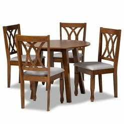 Baxton Studio Leon Dining Table & Chair 5-piece Set