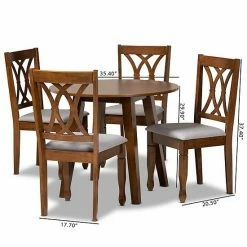 Baxton Studio Leon Dining Table & Chair 5-piece Set -Baxton Studio Sales unnamed file 5012