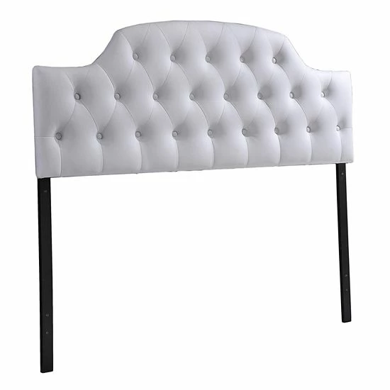 Baxton Studio Faux Leather Morris Headboard White 2 Baxton Studio Faux Leather Morris Headboard White - Image 2