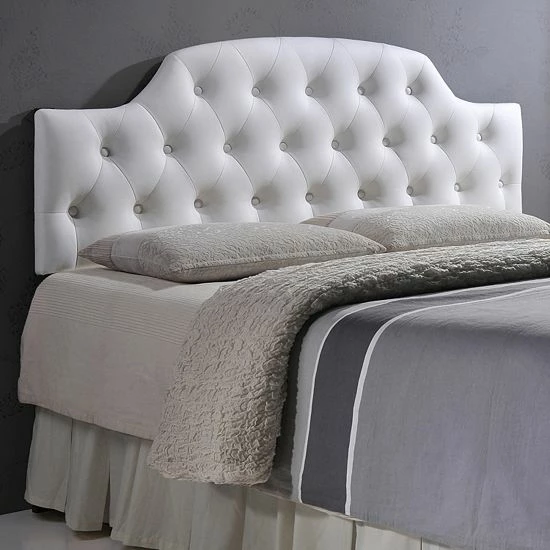 Baxton Studio Faux Leather Morris Headboard White 3 Baxton Studio Faux Leather Morris Headboard White - Image 3