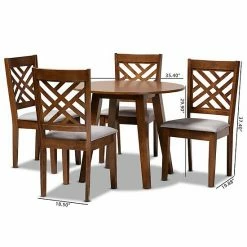 Baxton Studio Lilly Gray 5-Piece Dining Set Gray Dark Brown -Baxton Studio Sales unnamed file 5036