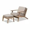 Baxton Studio Sigrid Arm Chair & Ottoman 2-piece Set Light Gray Oak