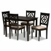 Baxton Studio Renaud 5-Piece Dining Set Beige Khaki
