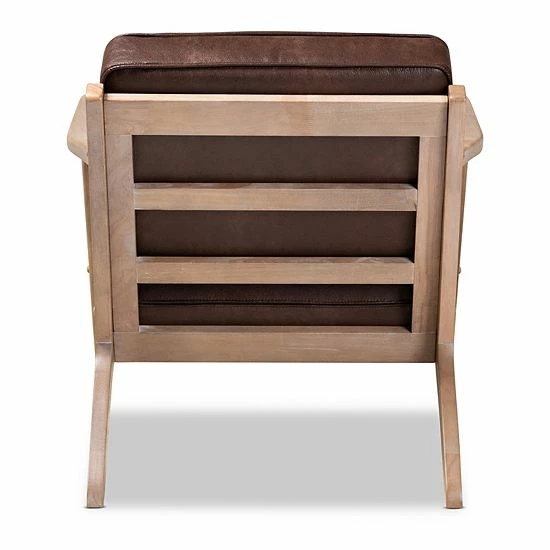 Baxton Studio Sigrid Arm Chair & Ottoman 2-piece Set Light Gray Oak 5 Baxton Studio Sigrid Arm Chair & Ottoman 2-piece Set Light Gray Oak - Image 5