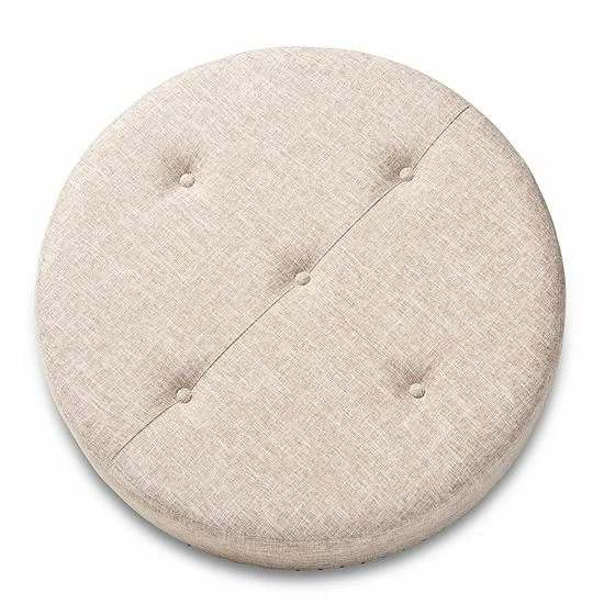 Baxton Studio Vinet Ottoman Beige 3 Baxton Studio Vinet Ottoman Beige - Image 3