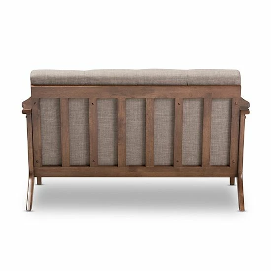 Baxton Studio Bianca Gray Mid-Century Modern Loveseat 4 Baxton Studio Bianca Gray Mid-Century Modern Loveseat - Image 4