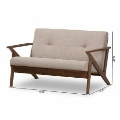 Baxton Studio Bianca Gray Mid-Century Modern Loveseat 11 Baxton Studio Bianca Gray Mid-Century Modern Loveseat -Baxton Studio Sales unnamed file 5073