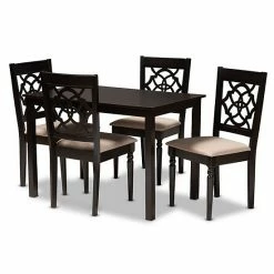 Baxton Studio Renaud 5-Piece Dining Set Beige Khaki -Baxton Studio Sales unnamed file 508