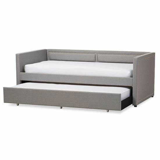 Baxton Studio Raymond Twin Daybed & Trundle Gray 4 Baxton Studio Raymond Twin Daybed & Trundle Gray - Image 4