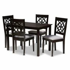 Baxton Studio Renaud 5-Piece Dining Set Beige Khaki -Baxton Studio Sales unnamed file 509