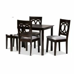 Baxton Studio Lenoir Dining Set Brown