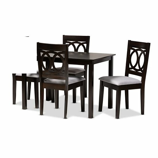 Baxton Studio Lenoir Dining Set Brown 1 Baxton Studio Lenoir Dining Set Brown