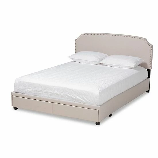 Baxton Studio Larese Storage Bed Beige Khaki 9 Baxton Studio Larese Storage Bed Beige Khaki - Image 9