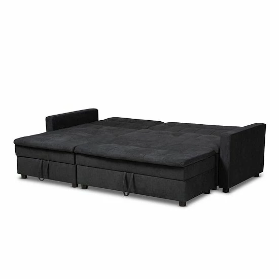 Baxton Studio Noa Sectional Sofa Charcoal 6 Baxton Studio Noa Sectional Sofa Charcoal - Image 6