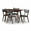 Baxton Studio Mid-Century Dark Gray Chair & Table Dining 5-piece Set