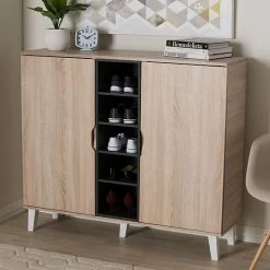 Baxton Studio Adelina 2-Door Shoe Cabinet