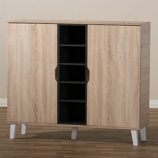 Baxton Studio Adelina 2-Door Shoe Cabinet 6 Baxton Studio Adelina 2-Door Shoe Cabinet - Image 6