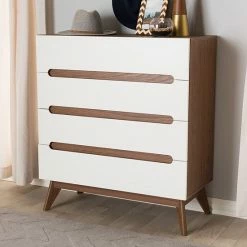 Baxton Studio Calypso Mid-Century 4-Drawer Dresser