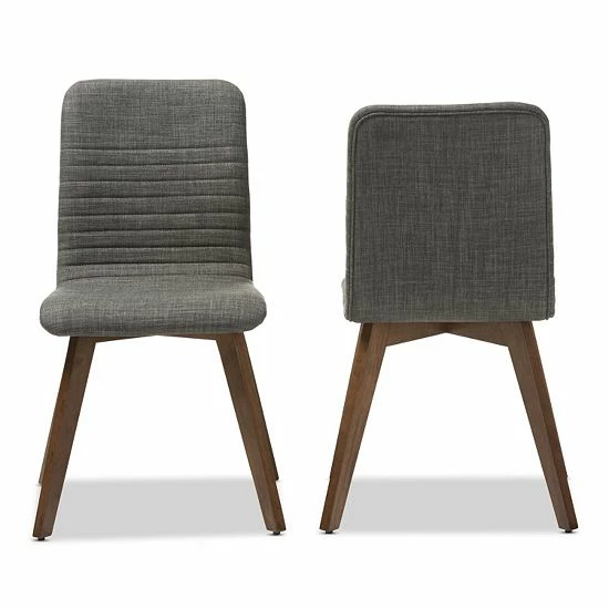 Baxton Studio Sugar Dining Chair 2-piece Set Dark Gray 4 Baxton Studio Sugar Dining Chair 2-piece Set Dark Gray - Image 4