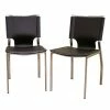 Baxton Studio 2-Piece Leather Dining Chair Set