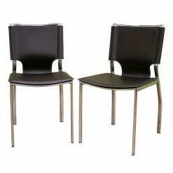 Baxton Studio 2-Piece Leather Dining Chair Set