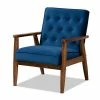 Baxton Studio Sorrento Mid-Century Modern Lounge Chair Navy