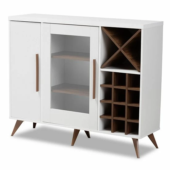 Baxton Studio Pietro Wine Cabinet White 6 Baxton Studio Pietro Wine Cabinet White - Image 6