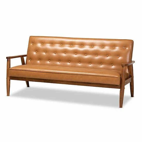 Baxton Studio Sorrento Brown Sofa 1 Baxton Studio Sorrento Brown Sofa