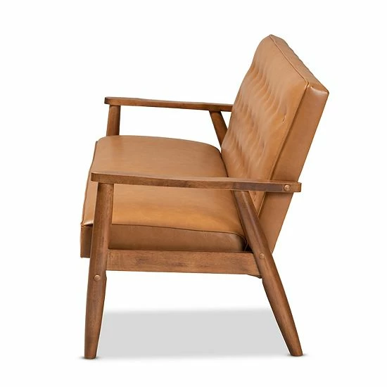 Baxton Studio Sorrento Brown Sofa 4 Baxton Studio Sorrento Brown Sofa - Image 4