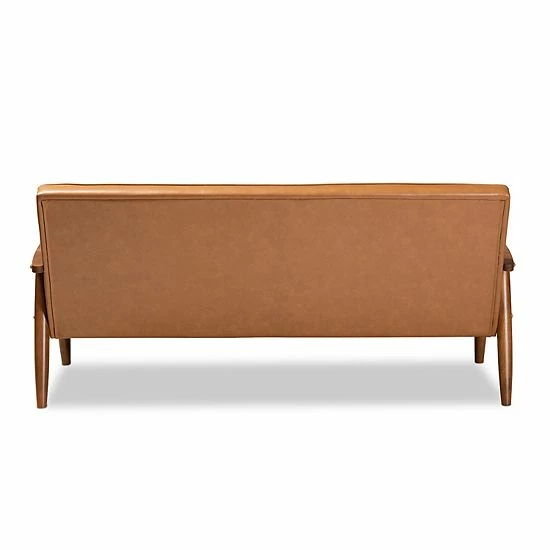 Baxton Studio Sorrento Brown Sofa 5 Baxton Studio Sorrento Brown Sofa - Image 5