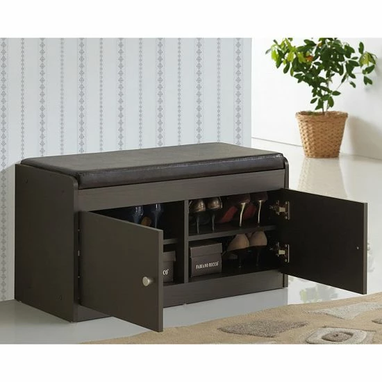 Baxton Studio Margaret Shoe Cabinet Bench White 2 Baxton Studio Margaret Shoe Cabinet Bench White - Image 2