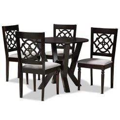 Baxton Studio Alma Gray 5-Piece Dining Set