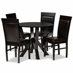 Baxton Studio Nada Dining Table & Chair 5-piece Set