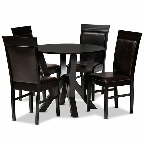 Baxton Studio Nada Dining Table & Chair 5-piece Set 1 Baxton Studio Nada Dining Table & Chair 5-piece Set