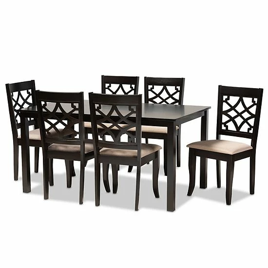 Baxton Studio Mael Dining Table & Chair 7-piece Set 1 Baxton Studio Mael Dining Table & Chair 7-piece Set
