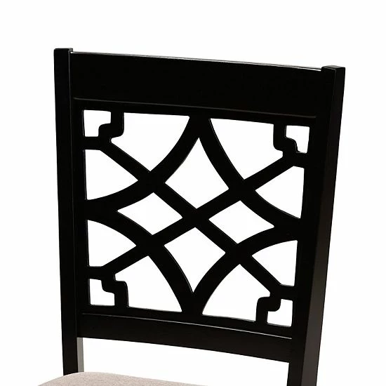 Baxton Studio Mael Dining Table & Chair 7-piece Set 5 Baxton Studio Mael Dining Table & Chair 7-piece Set - Image 5