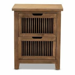 Baxton Studio Clement 2-Drawer Nightstand Table 2 Baxton Studio Clement 2-Drawer Nightstand Table -Baxton Studio Sales unnamed file 5288