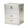Baxton Studio Serge Lift-Top 2-Drawer Silver Storage Cabinet
