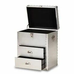 Baxton Studio Serge Lift-Top 2-Drawer Silver Storage Cabinet -Baxton Studio Sales unnamed file 5302